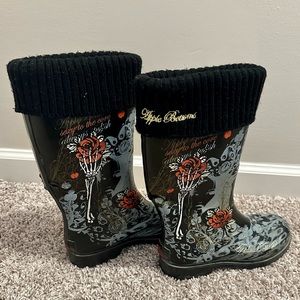 Rosie Apple Bottoms Rain Boots size 6 black